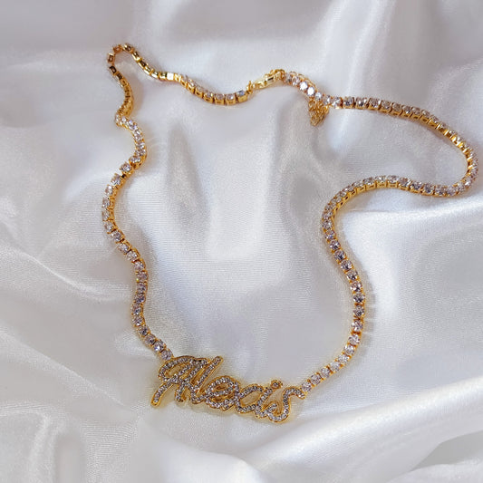 Custom Tennis Name Necklace