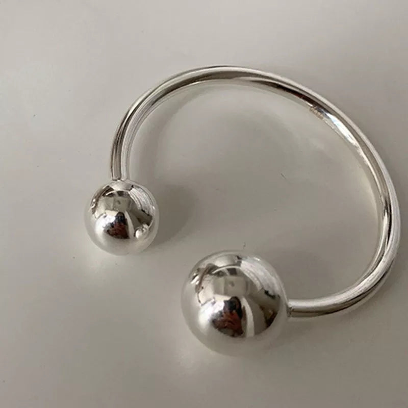 Silver Ball Bangle Bracelet