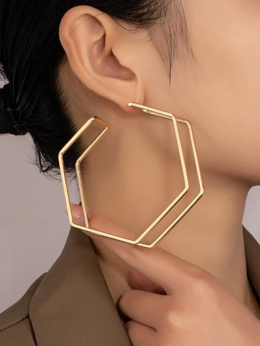 3D Octagon Earrings