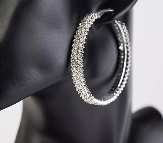 "Glitzy" Rhinestone Hoops