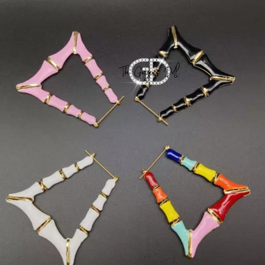 Enamel Bamboo Earrings