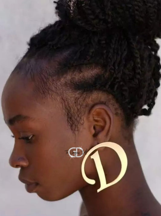 Oversized Initial Earrings