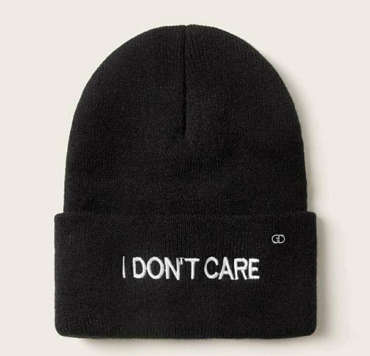 "I Don't Care" Knit Cap