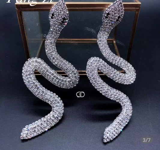 Rhinestone Snake Earrings