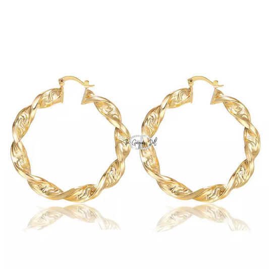 Gold Filled Twisted Hoops