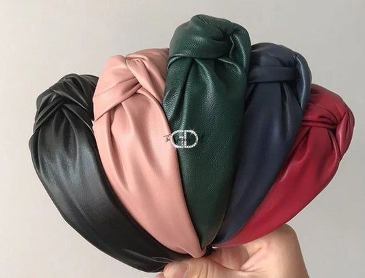 "Lolly" Knotted Faux Leather Headband