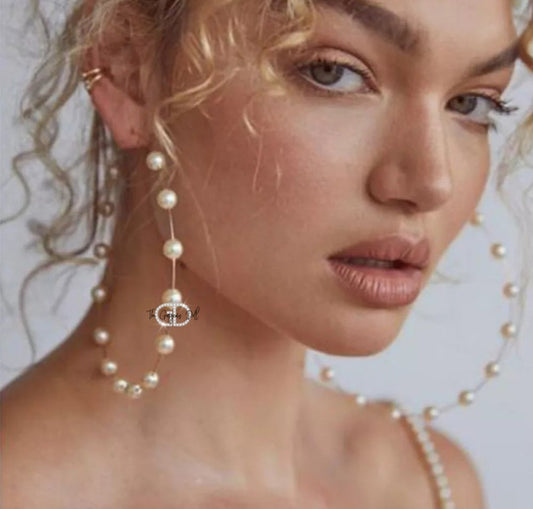 "Porshia" Oversized Pearl Earrings