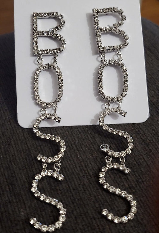 "Boss Lady" Rhinestone Earrings