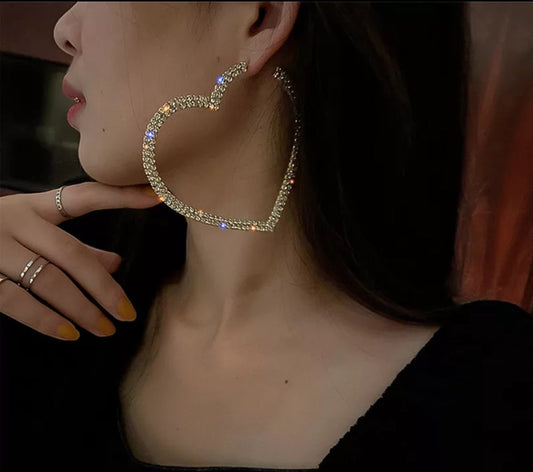 "Dione" Oversized Heart Earrings