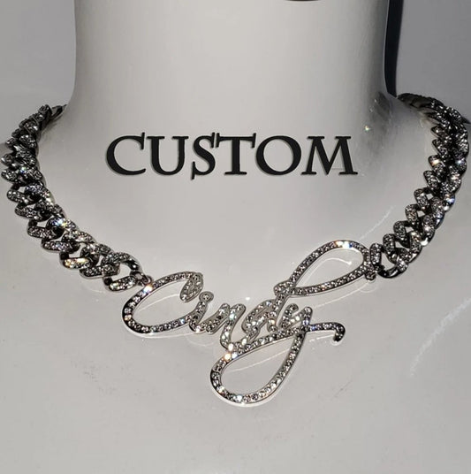 Custom Rhinestone Name Necklace