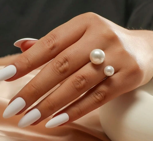 2 Pearl Adjustable Ring