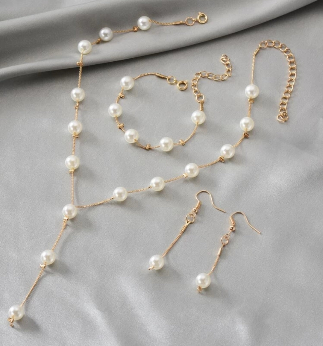 3 piece Pearl Jewelry Set