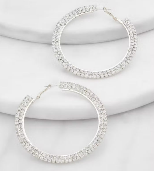 Double Rhinestone Hoops