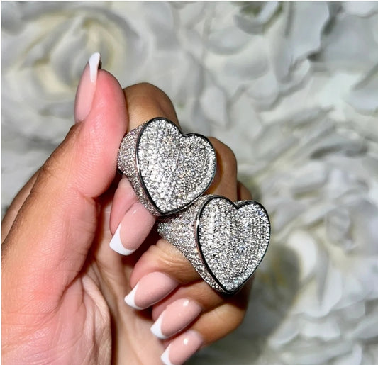 Chunky Pave Heart Ring