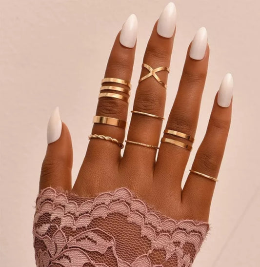 "Renee" 8 Piece Ring Set