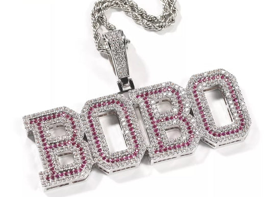 Pink Rhinestone Name Necklace