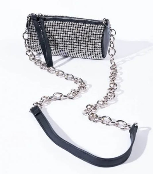 Rhinestone Barrel Bag