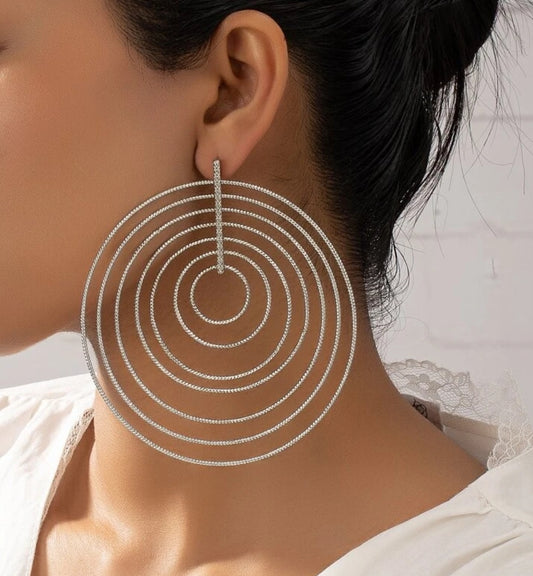 Circle Decor Statement Earrings