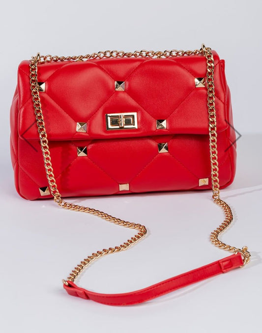 "Mora" Red Studded Purse