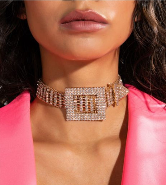 Crystal Buckle Statement Choker
