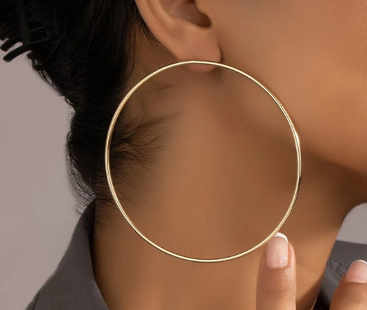 "Bubble" Circle Stud Hoop Earrings